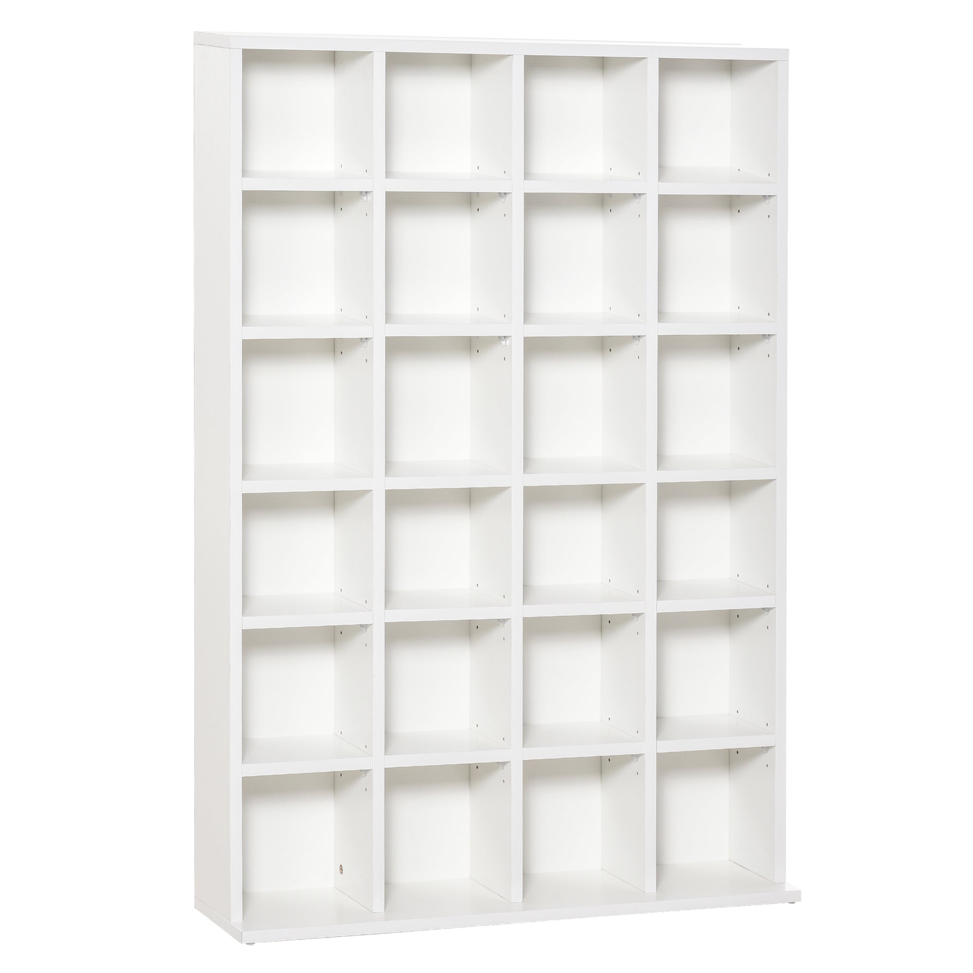 HOMCOM CD Storage Unit with Adjustable Shelves, 89 x 130.5 cm, White